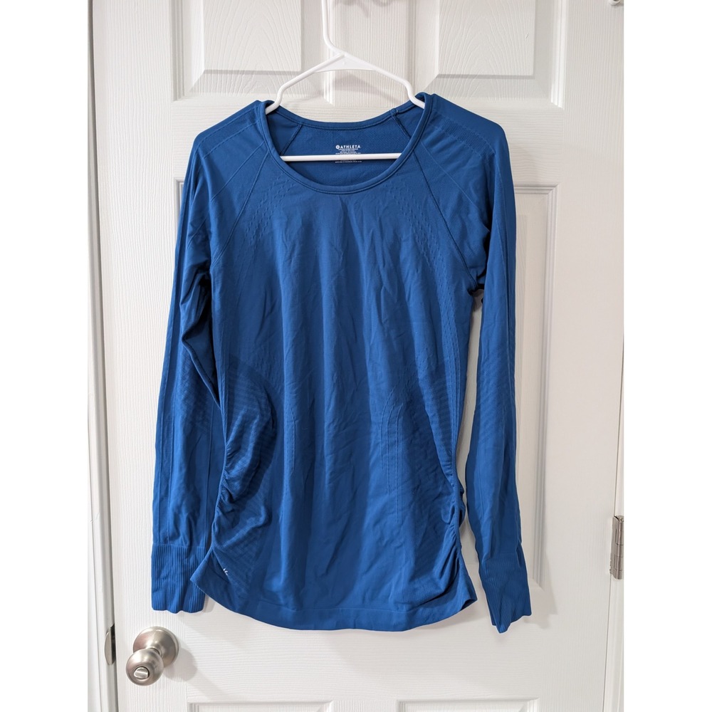 Athleta, Large, Long Sleeve, Blue Activewear Top, Base Layer Running - Picture 1 of 3